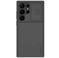 NILLKIN CAMSHIELD SILKY szilikon telefonvédő (matt, mikrofiber plüss belső, kamera védelem, környezetbarát) FEKETE - Samsung Galaxy S23 Ultra (SM-S918)