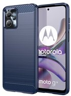 Szilikon telefonvédő (közepesen ütésálló, légpárnás sarok, szálcsiszolt, karbon minta) SÖTÉTKÉK Motorola Moto G13 Motorola Moto G23