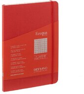 Fabriano Ecoqua Plus A5 80 lapos piros kockás notesz