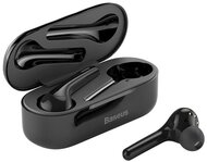 BASEUS ENCOK TURE bluetooth fülhallgató SZTEREO (v5.0, TWS, mikrofon, zajszűrő, LED kijelző + töltőtok) FEKETE