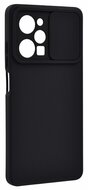 Szilikon telefonvédő (matt, mikrofiber plüss belső, kamera védelem) FEKETE Xiaomi Redmi Note 12 Pro