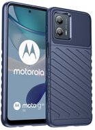 Szilikon telefonvédő (közepesen ütésálló, csíkos, dombor minta) SÖTÉTKÉK - Motorola Moto G53 (XT2335)