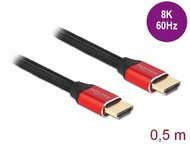 Delock Ultra nagy sebességű HDMI kábel 48 Gbps 8K 60 Hz piros 0,5 m tanúsítvánnyal