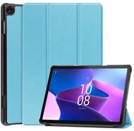 Tok álló, bőr hatású (aktív FLIP, oldalra nyíló, TRIFOLD asztali tartó funkció) VILÁGOSKÉK Lenovo Tab M10 (TB-328)