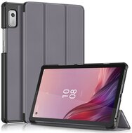 Tok álló, bőr hatású (aktív FLIP, oldalra nyíló, TRIFOLD asztali tartó funkció) SZÜRKE Lenovo Tab M9 (TB310F) WIFILenovo Tab M9 (TB310X) LTE