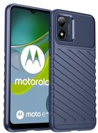 Szilikon telefonvédő (közepesen ütésálló, csíkos, dombor minta) SÖTÉTKÉK Motorola Moto E13
