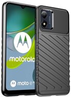 Szilikon telefonvédő (közepesen ütésálló, csíkos, dombor minta) FEKETE Motorola Moto E13