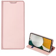 DUX DUCIS SKIN PRO tok álló, bőr hatású (FLIP, oldalra nyíló, bankkártya tartó, asztali tartó funkció) ROZÉARANY - Samsung Galaxy A34 5G (SM-A346)