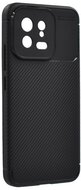 Szilikon telefonvédő (közepesen ütésálló, légpárnás sarok, karbon minta) FEKETE - Xiaomi 13