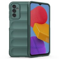 Szilikon telefonvédő (közepesen ütésálló, kamera védelem, 3D minta) SÖTÉTZÖLD Samsung Galaxy M13 (SM-M135) Samsung Galaxy M23 (SM-M236)