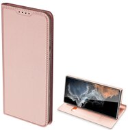 DUX DUCIS SKIN PRO tok álló, bőr hatású (FLIP, oldalra nyíló, bankkártya tartó, asztali tartó funkció) ROZÉARANY - Samsung Galaxy S23 Ultra (SM-S918)