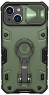 NILLKIN CAMSHIELD ARMOR PRO defender műanyag telefonvédő (szilikon belső, közepesen ütésálló, telefontartó gyűrű) ZÖLD - Apple iPhone 14 Plus