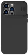 NILLKIN CAMSHIELD SILKY szilikon telefonvédő (matt, mikrofiber plüss belső, kamera védelem, környezetbarát) FEKETE - Apple iPhone 14 Pro