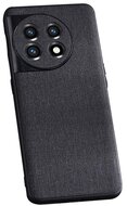 Szilikon telefonvédő (textil bevonat) FEKETE - OnePlus 11 5G