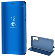 Tok álló (aktív FLIP, oldalra nyíló, asztali tartó funkció, tükrös felület, Mirror View Case) KÉK - Samsung Galaxy S23 Plus (SM-S916)
