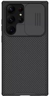 NILLKIN CAMSHIELD PRO műanyag telefonvédő (szilikon keret, közepesen ütésálló, kamera védelem, csíkos minta) FEKETE - Samsung Galaxy S23 Ultra