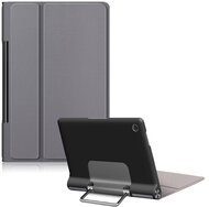 Tok álló, bőr hatású (FLIP, oldalra nyíló, asztali tartó funkció, kitámasztó) SZÜRKE - Lenovo Yoga Tab 11 (YT-J706X) LTE
