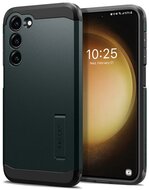 SPIGEN TOUGH ARMOR műanyag telefonvédő (szilikon keret, közepesen ütésálló, kitámasztó) SÖTÉTZÖLD - Samsung Galaxy S23