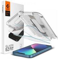 SPIGEN EZ FIT képernyővédő üveg 2db (2.5D, tokbarát, ultravékony, 0.2mm, 9H + segédkeret) ÁTLÁTSZÓ - Apple iPhone 13 mini