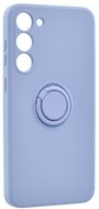 Szilikon telefonvédő (telefontartó gyűrű, mikrofiber plüss belső, beépített fémlemez, kamera védelem) LILA - Samsung Galaxy S23 (SM-S911)