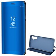Tok álló (aktív FLIP, oldalra nyíló, asztali tartó funkció, tükrös felület, Mirror View Case) KÉK Samsung Galaxy A14 4G (SM-A145) Samsung Galaxy A14 5G (SM-A146)