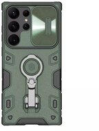 NILLKIN CAMSHIELD ARMOR PRO defender műanyag telefonvédő (szilikon belső, közepesen ütésálló, telefontartó gyűrű) ZÖLD Samsung Galaxy S23 Ultra (SM-S918)