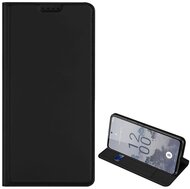 DUX DUCIS SKIN PRO tok álló, bőr hatású (FLIP, oldalra nyíló, bankkártya tartó, asztali tartó funkció) FEKETE - Nokia X30