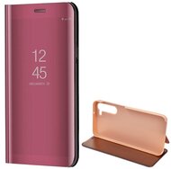 Tok álló (aktív FLIP, oldalra nyíló, asztali tartó funkció, tükrös felület, Mirror View Case) RÓZSASZÍN - Samsung Galaxy S23 Plus