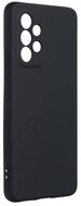 Szilikon telefonvédő (matt, mikrofiber plüss karcolásmentesítő belső, prémium) FEKETE - Samsung Galaxy A53