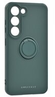 ROAR AMBER szilikon telefonvédő (telefontartó gyűrű, beépített fémlemez, kamera védelem) SÖTÉTZÖLD Samsung Galaxy S23 Plus (SM-S916)