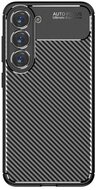 Szilikon telefonvédő (közepesen ütésálló, légpárnás sarok, karbon minta) FEKETE - Samsung Galaxy S23 (SM-S911)