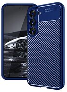 Szilikon telefonvédő (közepesen ütésálló, légpárnás sarok, karbon minta) SÖTÉTKÉK - Samsung Galaxy S23 Plus (SM-S916)
