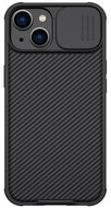 NILLKIN CAMSHIELD PRO MAGNETIC műanyag telefonvédő (közepesen ütésálló, kamera védelem, fémlemez, csíkos) FEKETE Apple iPhone 14