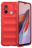 Szilikon telefonvédő (közepesen ütésálló, kamera védelem, 3D minta) PIROS Xiaomi Redmi 12C