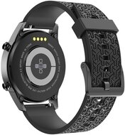 Pótszíj (egyedi méret, szilikon, állítható, 3D minta) FEKETE - Samsung Galaxy Watch