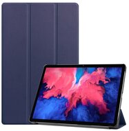 Tok álló, bőr hatású (aktív FLIP, oldalra nyíló, TRIFOLD asztali tartó funkció) SÖTÉTKÉK Lenovo Tab P11 (TB-J606F) Lenovo Tab P11 5G (TB-J607Z) Lenovo Tab P11 Plus (TB-J616F)