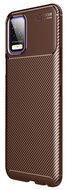 Szilikon telefonvédő (közepesen ütésálló, légpárnás sarok, szálcsiszolt, karbon minta) BARNA LG K52 (LMK520)