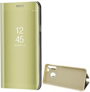 Tok álló (aktív FLIP, oldalra nyíló, asztali tartó funkció, tükrös felület, Mirror View Case) ARANY - Samsung Galaxy A21 (SM-A210F)