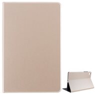 Tok álló, bőr hatású (FLIP, oldalra nyíló, asztali tartó funkció, prémium) ARANY - Samsung Galaxy Tab A7