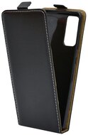Tok álló, bőr hatású (FLIP, lefelé nyíló, szilikon tartó) FEKETE - Samsung Galaxy S20 FE (SM-G780)