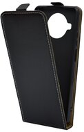 Tok álló, bőr hatású (FLIP, lefelé nyíló, szilikon tartó) FEKETE - Xiaomi Mi 10T Lite 5G