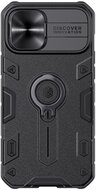 NILLKIN CAMSHIELD ARMOR defender műanyag telefonvédő (szilikon belső, közepesen ütésálló, telefontartó gyűrű) FEKETE Apple iPhone 12 Pro Max