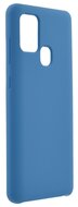 Szilikon telefonvédő (matt, mikrofiber plüss karcolásmentesítő belső, prémium) SÖTÉTKÉK - Samsung Galaxy A21s (SM-A217F)