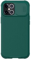 NILLKIN CAMSHIELD PRO műanyag telefonvédő (szilikon keret, közepesen ütésálló, kamera védelem, csíkos minta) SÖTÉTZÖLD Apple iPhone 12 Pro Max