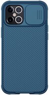 NILLKIN CAMSHIELD PRO műanyag telefonvédő (szilikon keret, közepesen ütésálló, kamera védelem, csíkos minta) SÖTÉTKÉK Apple iPhone 12 Pro Max