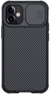 NILLKIN CAMSHIELD PRO műanyag telefonvédő (szilikon keret, közepesen ütésálló, kamera védelem, csíkos minta) FEKETE Apple iPhone 12 mini