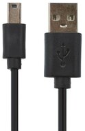 Adatkábel és töltő (USB - miniUSB, 80cm) FEKETE