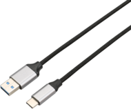 AVAX CB301G STEELY USB A-Type C 60W gyorstöltő, sodorszálas kábel, 3A, acélszürke - 1,5m