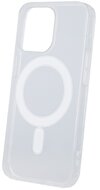 Szilikon telefonvédő (mágneses, közepesen ütésálló, légpárnás sarok, MagSafe kompatibilis) ÁTLÁTSZÓ Apple iPhone 14