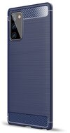Szilikon telefonvédő (közepesen ütésálló, légpárnás sarok, szálcsiszolt, karbon minta) SÖTÉTKÉK Samsung Galaxy Note 20 (SM-N980F) Samsung Galaxy Note 20 5G (SM-N981F)